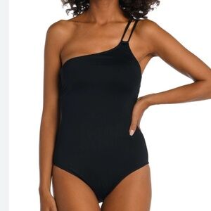 NEW! La Blanca Island Goddess Lace Back One Shoulder One Piece - Swimsuit